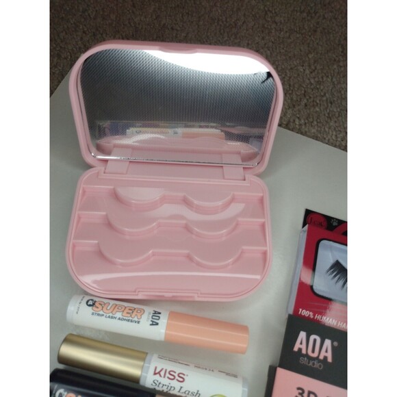 Faux Lashes lot w/ Limited Ed Eylure Skinny Dip Butterfly Lash Case, Glue, JCat - Picture 5 of 7